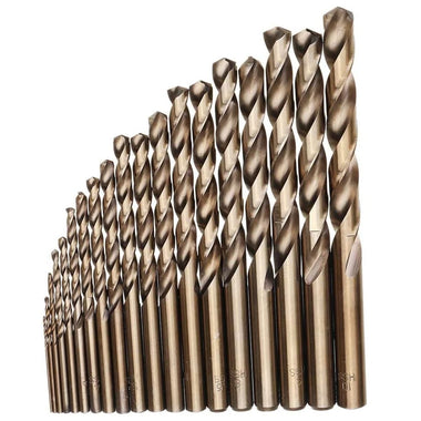 Drillpro M35 Cobalt Drill Bit Set HSS-Co Jobber Length Twist Drill Bits with Metal Case for Stainless Steel Wood Metal Drilling