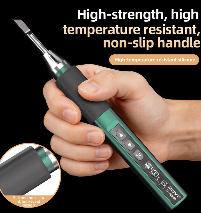 ZOYI ZT-N1PRO Smart Soldering Iron 98W 80-450 PID Temperature Control OLED Display Type-C Fast Heating Portable Soldering Tool