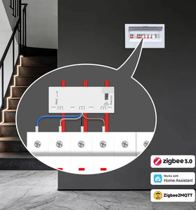 Zemismart Zigbee3.0 Smart Energy Meter 63A 3 Phase Power Monitor Sensor Real Time Consumption Clamp Works with Home Assistant Zigbee2MQTT