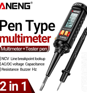 NEW ANENG A3010 Pen-Type Multimeter High Precision Quick Measurement AC/DC Voltage Resistance Capacitance Hz Frequency Tester Tool with Backlit Display NCV Line Breakpoint Lookup Portable Multifunction Electrical Device