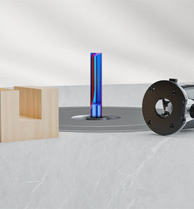 1/4inch/ 6.35mm 8mm Shank 2-Flute Tungsten Carbide Straight Router Bit with Nano Blue Coating for CNC Router MDF Woodworking