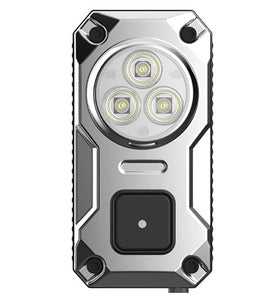 BIKIGHT SD-34 Tri-source EDC Flashlight with Magnetic Back Design 1200mAh USB Type-C Rechargeable Mini Clip Light LED keychain Light for Hiking Fishing Camping Outdoor Survival