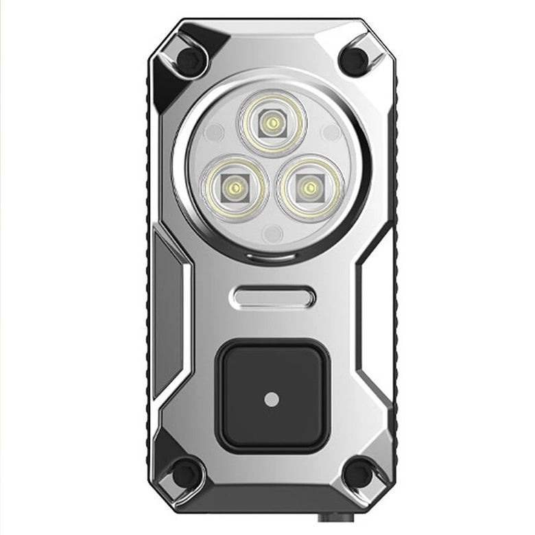 BIKIGHT SD-34 Tri-source EDC Flashlight with Magnetic Back Design 1200mAh USB Type-C Rechargeable Mini Clip Light LED keychain Light for Hiking Fishing Camping Outdoor Survival