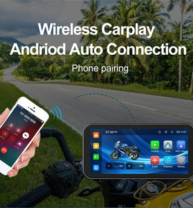 6.25inch Touchscreen Motorcycle Wireless Carplay GPS Navigation Android Auto Monitor Bluetooth IP66 Waterproof