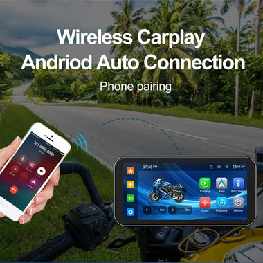 6.25inch Touchscreen Motorcycle Wireless Carplay GPS Navigation Android Auto Monitor Bluetooth IP66 Waterproof