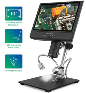 AD209 10" Digital Microscope 3X-200X Magnification 1080P adjustable LCD display for soldering Microscope Repai