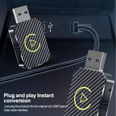 2 in 1 Wireless Carplay Adapter for Apple iOS Android Auto Smart USB Plug and Play bluetooth-compatible for Havel/Kia/Volvo/MG/Hyundai/VW