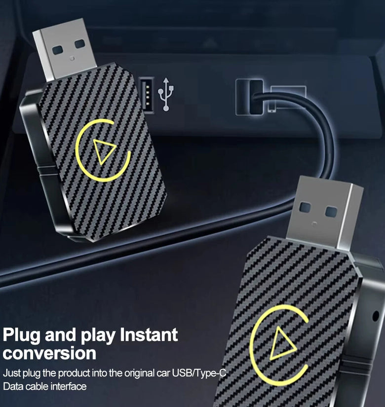 2 in 1 Wireless Carplay Adapter for Apple iOS Android Auto Smart USB Plug and Play bluetooth-compatible for Havel/Kia/Volvo/MG/Hyundai/VW