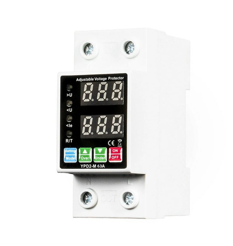 40A 63A Rated Current Automatic Reclosing Protector with Overvoltage Undervoltage Overcurrent Protection Real-Time Dual Digital Display Adjustable Current 230-280V Voltage Protection