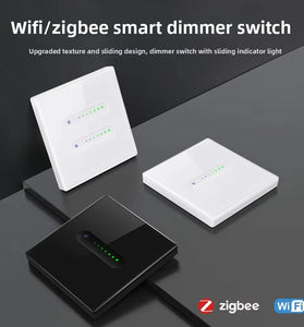 Tuya Wifi Zigbe Smart Dimmer Switch Touch Glass Panel App Remote Control Voice Control with Alexa Google Home 86 Type EU Intelligent Dimming Switch