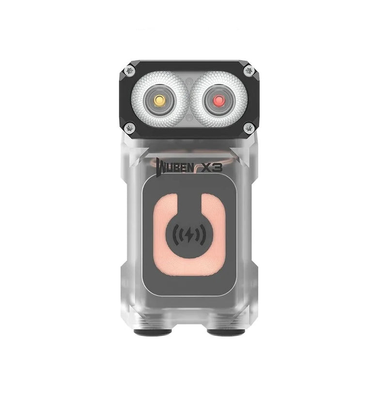 WUBEN X3 Owl 700LM Mini LED Keychain Flashlight 180 Rotating Head Best EDC Flashlight Wireless Charging Base Ultra-light Weight Mini Torch Camping Tent Lamp