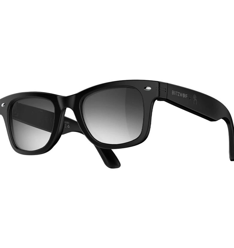 BlitzWolf BW-AG1 AI Smart Glasses Heart Rate Blood Oxygen Monitoring UV Detection 100+ Languages AI Translation HiFi Audio IP66 Waterproof Fitness Tracking Smart Audio Glasses