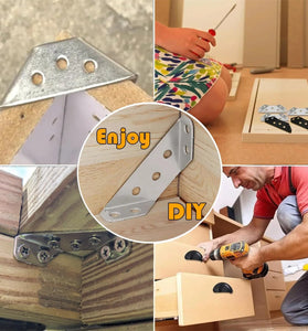 Furniture Corner Connector 20PCS Universal Stainless Steel L Brackets for Wood Metal Angle Brackets Shelves Tables Cabinets
