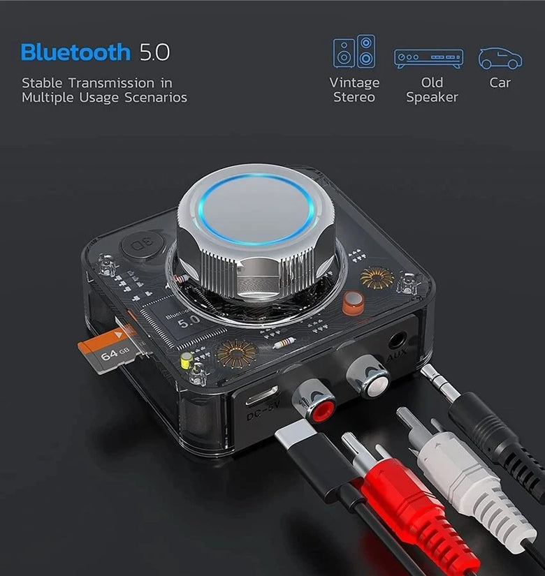 BR04 bluetooth Audio Receiver 3D Stereo Music Wireless Adapter TF Card RCA 3.5mm AUX Jack for Car Kit Wired Speaker Headphone