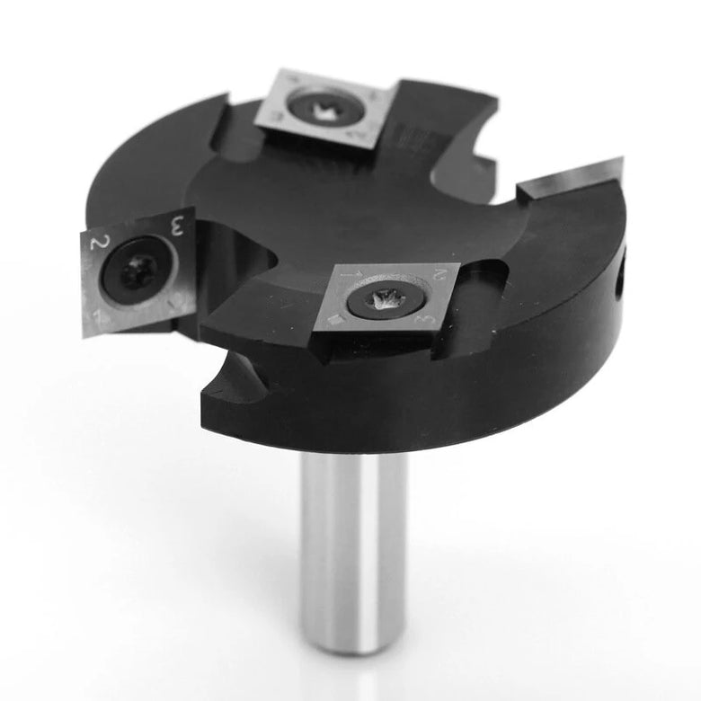 12mm 1/2 Inch Shank 4 Flutes Carbide Insert Spoilboard Surfacing Router Bit Slab Flattening Router Bit 2-1/2