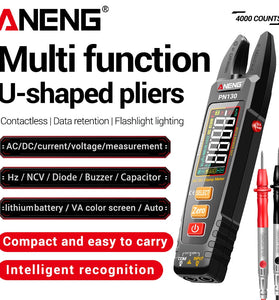 ANENG PN130 Digital Clamp Meter 4000 Counts AC DC Current Voltage Tester Auto Range VA Color Screen NCV CAT III 1000V Multifunction Electrical Tester with Flashlight Data Retention