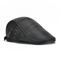 Collrown Berets Mens Flat Caps Genuine Leather Duck Tongue Cap Classic Adjustable Casual Driving Cabbie Hat