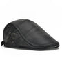 Collrown Berets Mens Flat Caps Genuine Leather Duck Tongue Cap Classic Adjustable Casual Driving Cabbie Hat