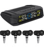 Solar-Powered Wireless TPMS 433.92MHz LED Display Car Tire Pressure Monitoring System with 4 Sensors Real-time Monitoring