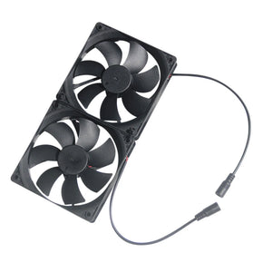 10W 12V Solar Panel with 2X 120MM Exhaust Fan 2500RPM 87CFM Double Ball Bearing for Greenhouse Shed Chicken Coop Pet House Ventilation Cooling Kit