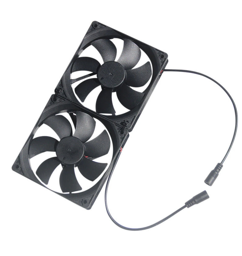 10W 12V Solar Panel with 2X 120MM Exhaust Fan 2500RPM 87CFM Double Ball Bearing for Greenhouse Shed Chicken Coop Pet House Ventilation Cooling Kit