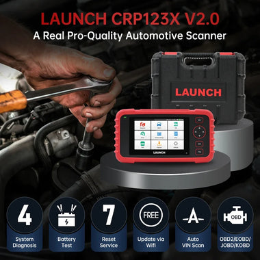 LAUNCH CRP123X V2.0 Car OBD2 Diagnostic Tools OBD II Scanner Engine ABS Airbag SRS AT Code Reader Free Update Automotive Tools