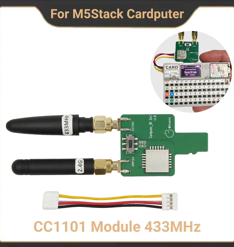 M5Stack Cardputer CC1101 433MHz RFNRF24 RF Module Dual Wireless Communication 2.4GHz Grove Interface Compatible Bruce Firmware High Signal Stability
