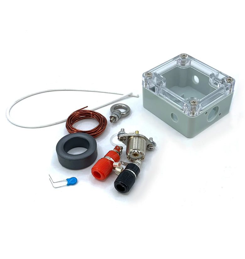 ATRBL HF Antenna Balun Balanced-Unbalanced Converter DIY Kit Waterproof Transparent Case 1.2m Enameled Wire for Custom Impedance Ratios for HAM Radio