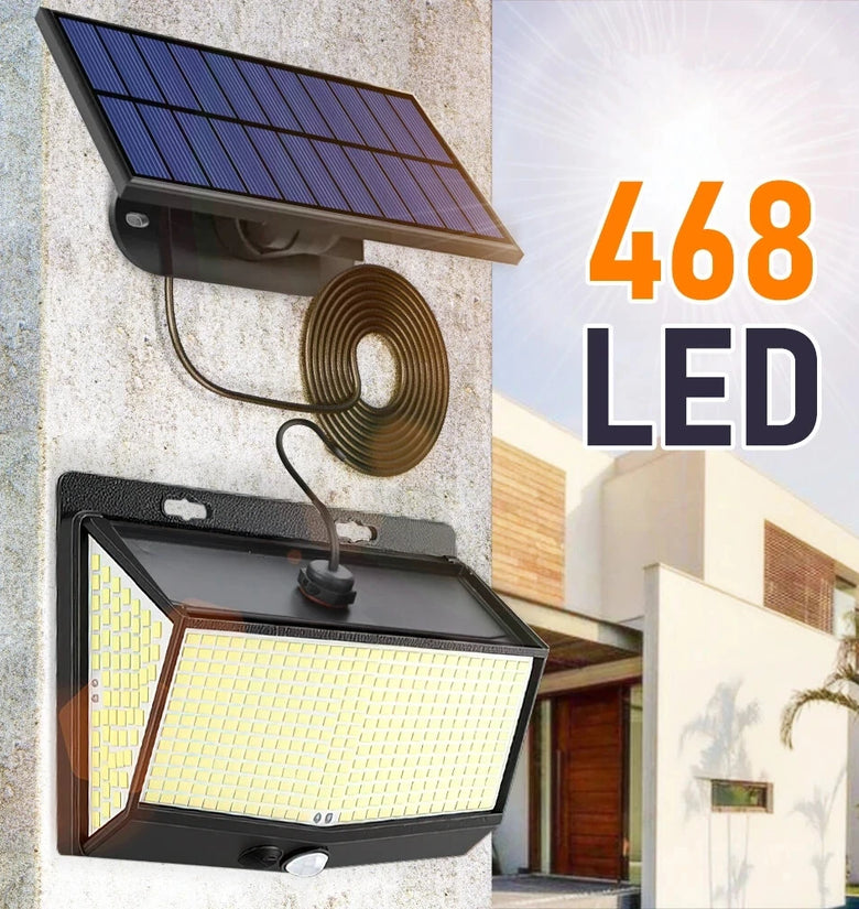 468 LED Super Bright Outdoor Solar Lamp Waterproof 3 Modes Motion Sensor Human Induction Solar Garden Light Yard Garage Lights