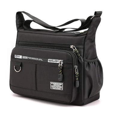 Men's Large Capacity Business Casual Crossbody Bag Multiple Pockets Soft Lightweight Nylon Fabric Adjustable Strap Messenger Bag
