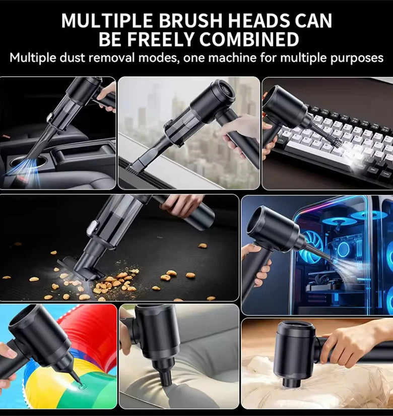 SUITU ST-6904APlus 2 in 1 Car Dust Blower and Vacuum Cleaner 11.1V 6000mAh Powerful Suction for Vehicle keyboards Windows Portable Cordless Cleaning Tool