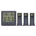 TS-6210 1-to-3 Wireless Weather Station Indoor Outdoor Temperature and Humidity Sensor Digital Display Thermometer Hygrometer with Backlight Smart Home Sensor Kit
