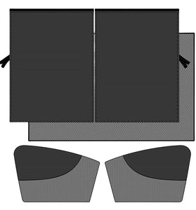 Double Layer Car Window Sunshade UV Protection Mesh Magnetic Install Black Side Glass Cover Heat Block Vision Enhancement Universal