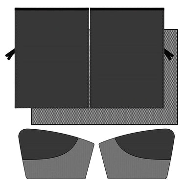 Double Layer Car Window Sunshade UV Protection Mesh Magnetic Install Black Side Glass Cover Heat Block Vision Enhancement Universal
