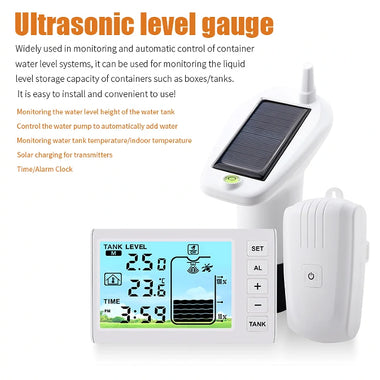 Ultrasonic Level Sensor Ultrasonic Water Tank Liquid Depth Level Meter Sensor Liquid Level Sensor with Temperature Display Water Level Gauge Automatic Water Addition