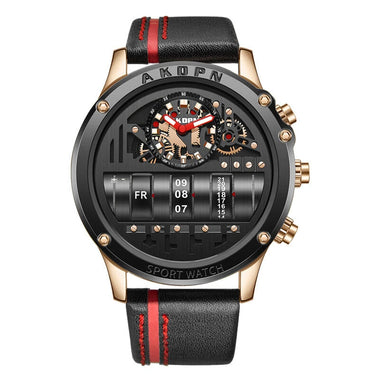 Luxury Multifunctional Electronic Quartz Watch Luminous Waterproof Date Display High-quality Leather Strap Men's Wristwatch