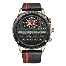 Luxury Multifunctional Electronic Quartz Watch Luminous Waterproof Date Display High-quality Leather Strap Men's Wristwatch