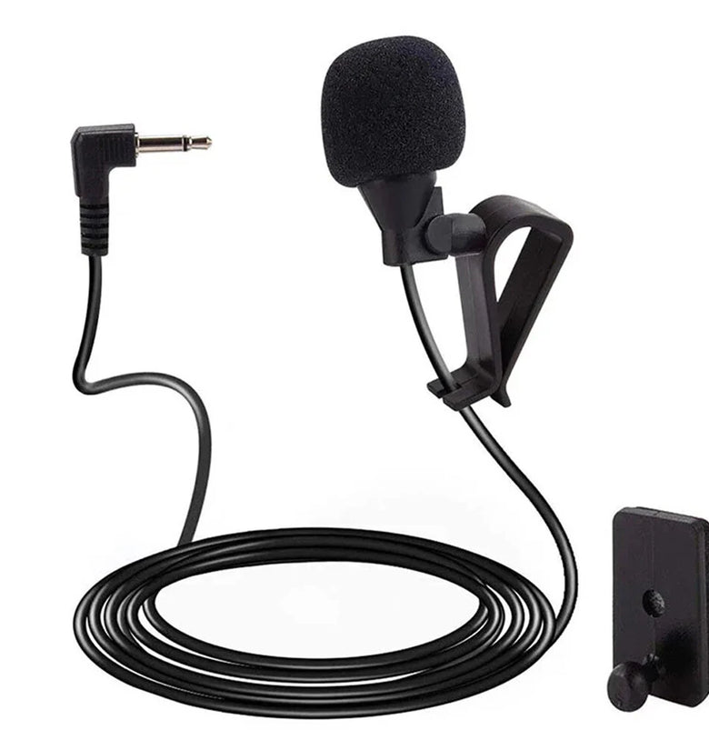 Car Audio Microphone 3 Meters 2.5mm Jack Plug External Microphone Dual Mounting Options for Car Radio Receiver