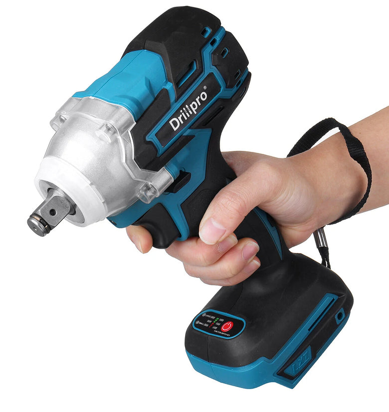 Drillpro 18V 0-3200RPM Cordless Impact Wrench Driver Brushless Motor With LED Light Electric Wrench Adapted for Makita DTW285Z