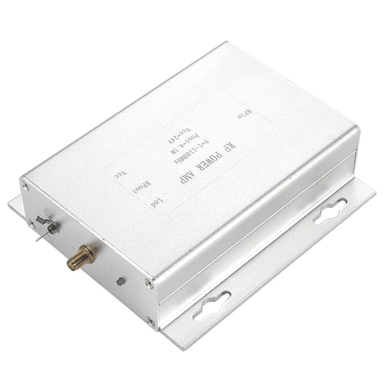 1-1100MHz 4.5W RF Amplifier 4.5W High Gain 32-36dB Class A Linear SMA Connector 24-26V 400-600mA for Signal Boosting