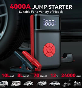 Andeman 4000A 150PSI 11200mAh Portable Jump Starter with Air Compressor Function