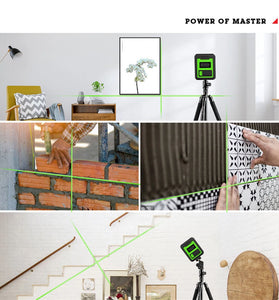HILDA 2 Lines Green Laser Levels Mini Self Leveling 360 Horizontal Vertical Cross High-precision Gadgets for Carpet Hardwood Floor