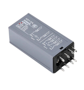 H3Y-4 Adjustable Time Relay 14 Pin LCD Digital Display DC 12V 24V AC 220V Dual Time Cycle Control Delayer With Base Fire-Resistant Shell High-Precision Timing