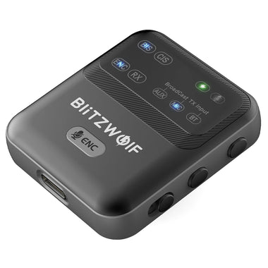 BlitzWolf BW-LE523 2 in 1 Audio Adapter Bluetooth V6.0 Receiver Transmitter Clip-on Design AAC LC3 ENC Wireless Broadcast Adapter One with Multiple Audio System