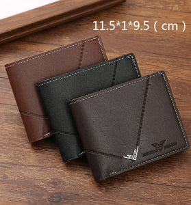 Men Casual PU Leather Short Wallets Multiple-card Slots Card Case for Men Bifold Purse Business ID Card Holder Slim Money Clip