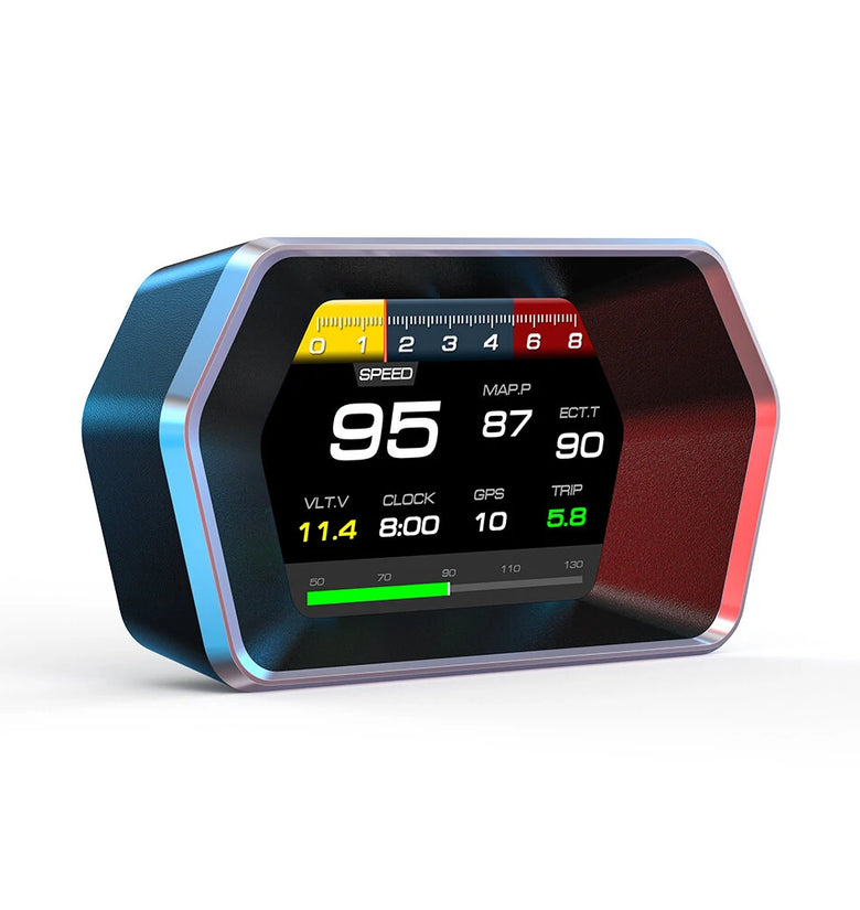 Car HUD Gauge Head Up Display OBD2 GPS Dual System On-board Computer Car Digital Speedometer Alarm