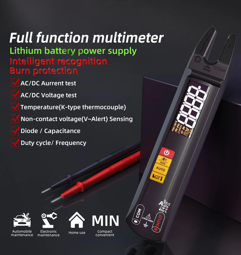 BSIDE U1 Multifunctional Intelligent Multimeter LED Flashlight Full Range AC/DC Recognition Reliable Burn Protection Capacitance Test and V~Alert Live Wire Check Ideal Accessory for Electrical Maintenance