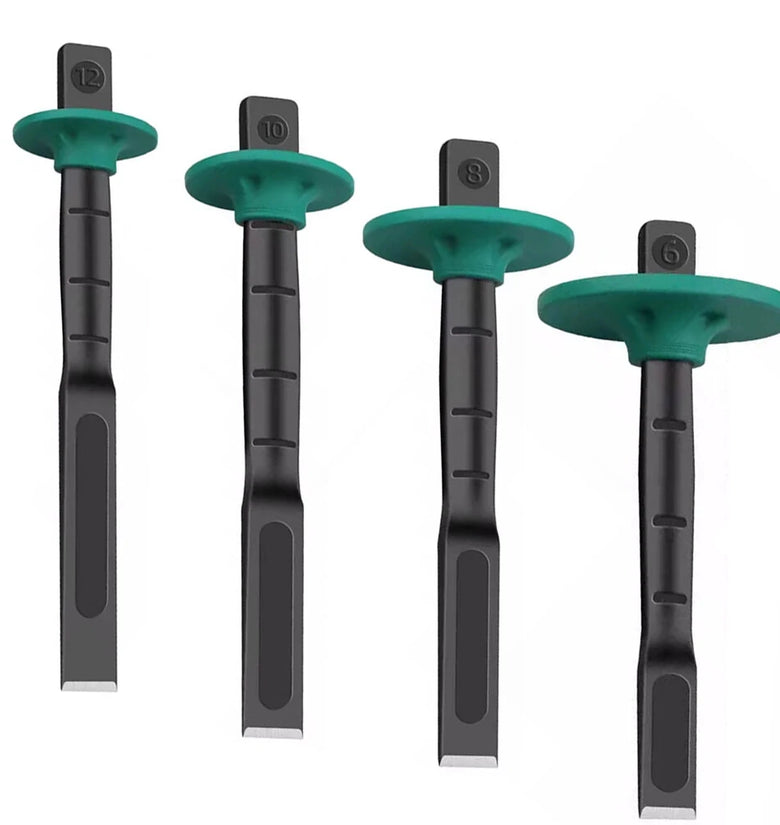 6-12 Inch Heavy Duty Flat Chisel Mason Concrete Chisel with Hand Protection for Demolishing Carving Scaling Breaking Hounding