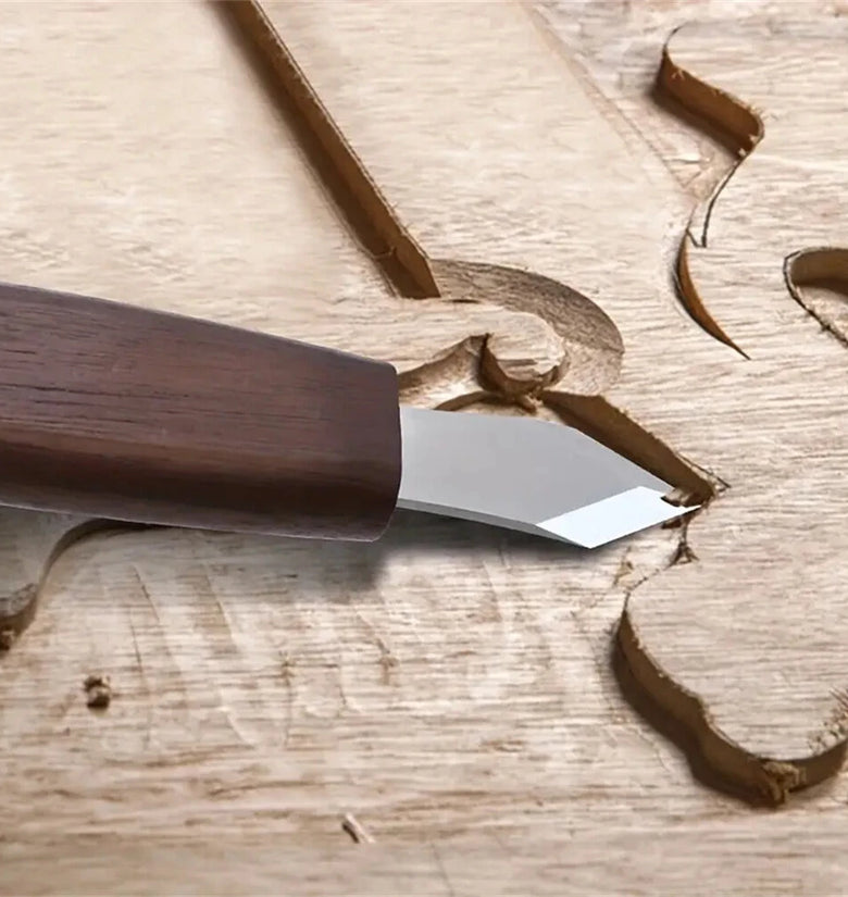 Marking Knife Double Bevel Striking Knife With CR-V Sharp Blade Wooden Handle For Woodworking Carving And Marking