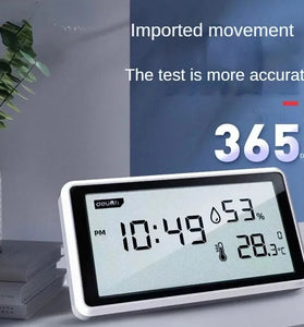 Deli Electronic Thermometer Hygrometer Weather Station with High Precision 0.1 Temperature Humidity LCD Display Clock Function Long Battery Life- Ultimate Indoor Weather Monitoring Station